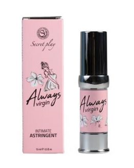 astringente íntimo femenino es una botella de 15 ml con pegatina rosa y unas letras que pone always virgin