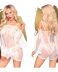 camisón con transparencias tanga blanco