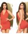 modelo con mini vestido con escote en dos fotos delate y detrás
